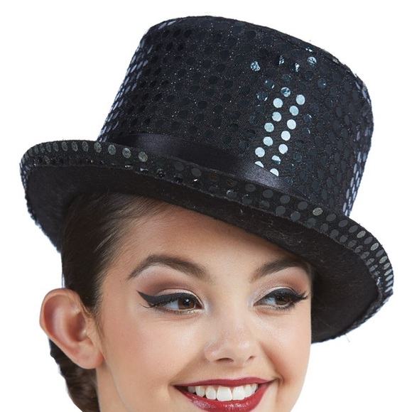 Balera Black Sequin Top Hat, dance costume accessory - Picture 1 of 7